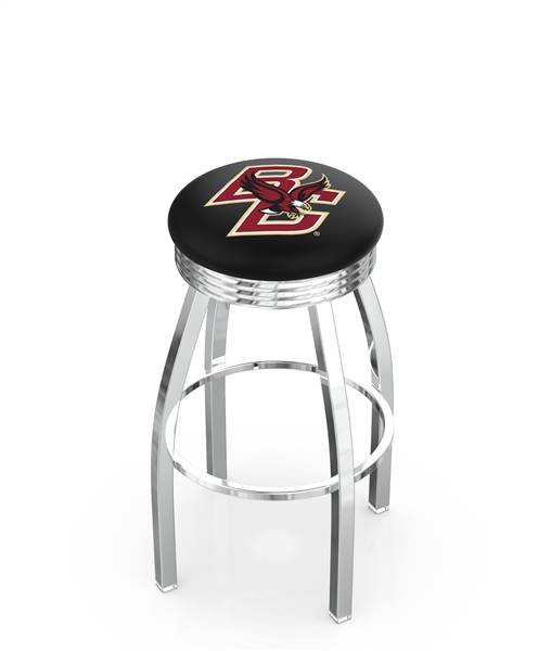  Boston College 25" Swivel Counter Stool with Chrome Finish  