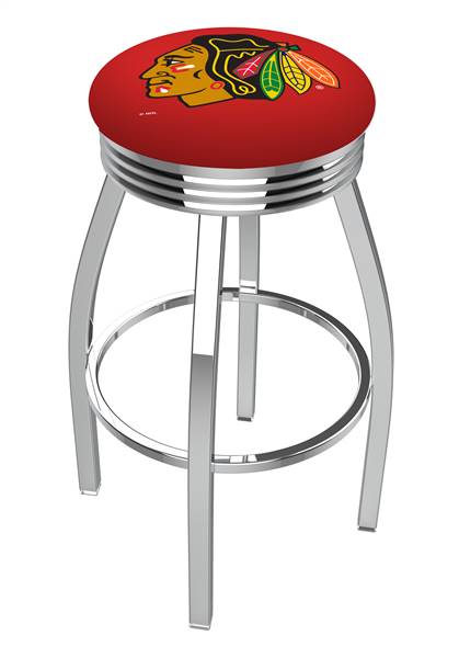  Chicago Blackhawks 25" Swivel Counter Stool with Chrome Finish  