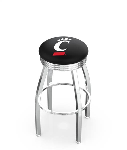  Cincinnati 25" Swivel Counter Stool with Chrome Finish  