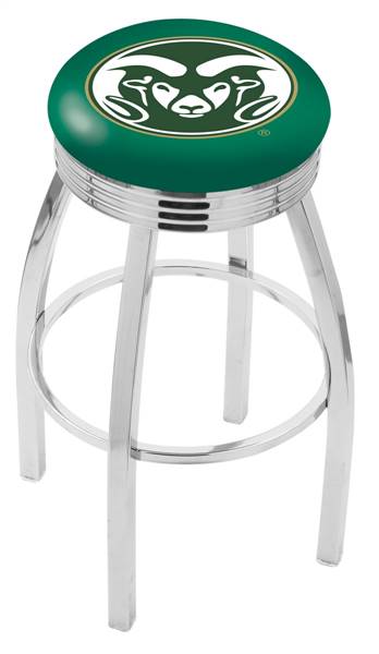  Colorado State 25" Swivel Counter Stool with Chrome Finish  