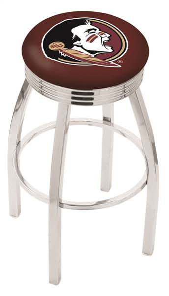  Florida State (Head) 25" Swivel Counter Stool with Chrome Finish  