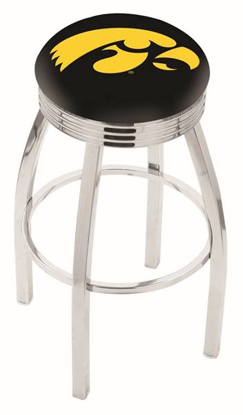  L8C3C Iowa 25" Swivel Counter Stool with Chrome Finish  