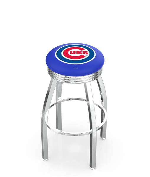  Chicago Cubs 25" Swivel Counter Stool with Chrome Finish  