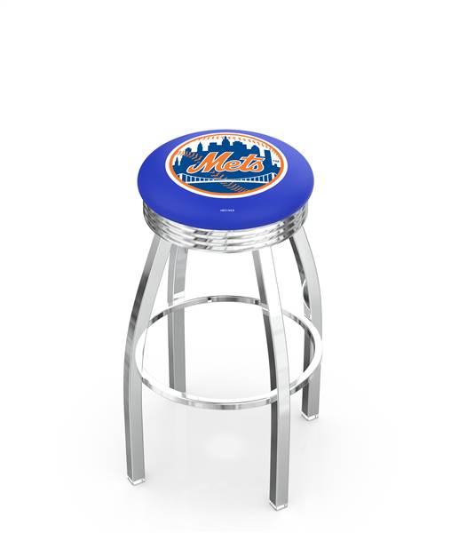  New York Mets 25" Swivel Counter Stool with Chrome Finish  