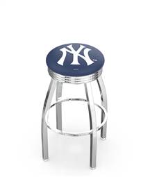  New York Yankees 25" Swivel Counter Stool with Chrome Finish  