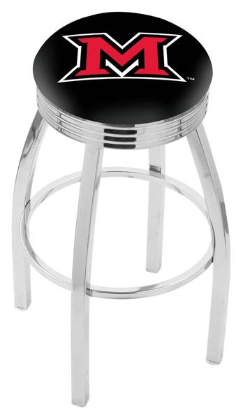  Miami (OH) 25" Swivel Counter Stool with Chrome Finish  