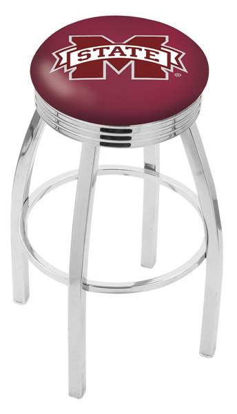  Mississippi State 25" Swivel Counter Stool with Chrome Finish  