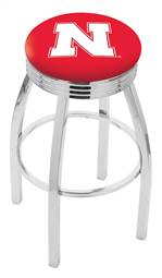  Nebraska 25" Swivel Counter Stool with Chrome Finish  