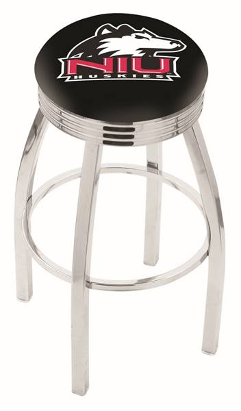  Northern Illinois 25" Swivel Counter Stool with Chrome Finish  