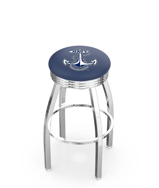  US Naval Academy (NAVY) 25" Swivel Counter Stool with Chrome Finish  