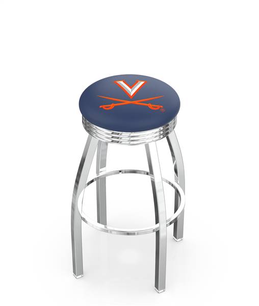  Virginia 25" Swivel Counter Stool with Chrome Finish  