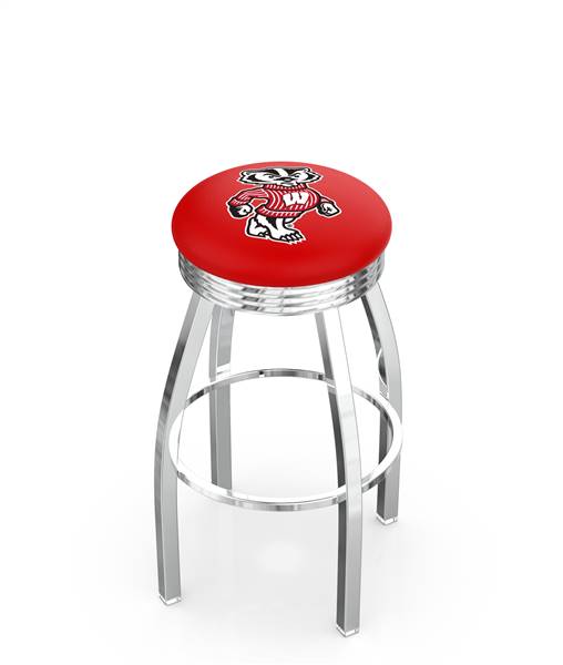  Wisconsin "Badger" 25" Swivel Counter Stool with Chrome Finish  