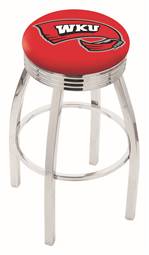  Western Kentucky 25" Swivel Counter Stool with Chrome Finish  