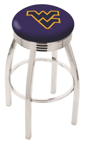  West Virginia 25" Swivel Counter Stool with Chrome Finish  