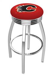  Calgary Flames 30" Swivel Bar Stool with Chrome Finish  