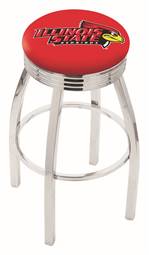  Illinois State 30" Swivel Bar Stool with Chrome Finish  