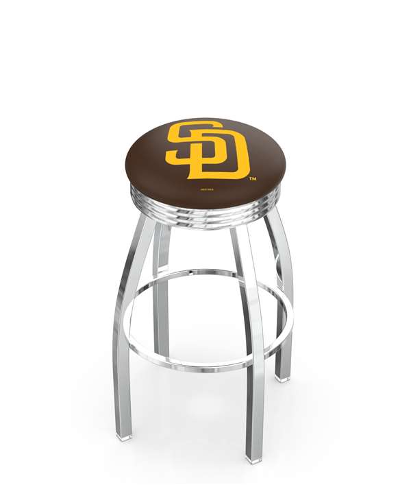  San Diego Padres 30" Swivel Bar Stool with Chrome Finish  