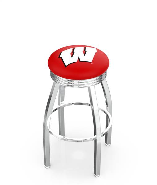  Wisconsin "W" 30" Swivel Bar Stool with Chrome Finish  