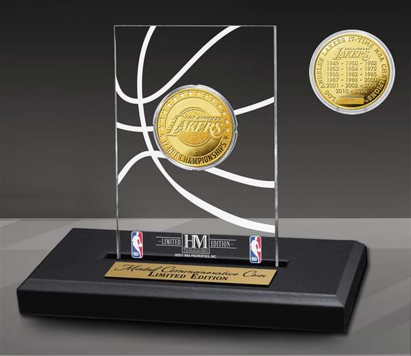 Los Angeles Lakers 17-Time Gold Coin Acrylic Desk Top  