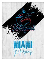 Miami Marlins 15 X 20 inch Canvas Wall Art