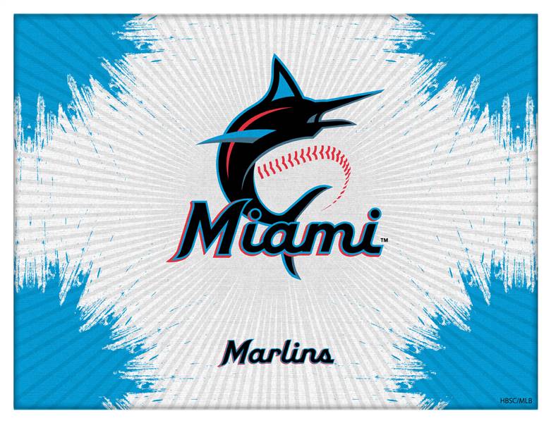 Miami Marlins 15 X 20 inch inch Canvas Wall Art