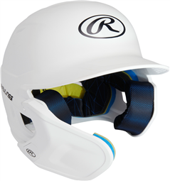 Rawlings MACH One-Tone Matte Helmet w/Adjustable Face Guard - Junior (MA07J) WHITE Left Hand Batter