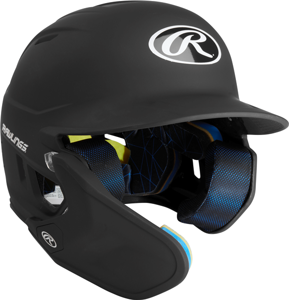 Rawlings MACH One-Tone Matte Helmet w/Adjustable Face Guard - Senior (MA07S) BLACK Left Hand Batter