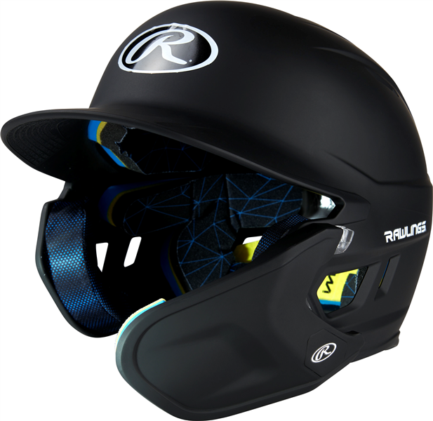 Rawlings MACH One-Tone Matte Helmet w/Adjustable Face Guard - Senior (MA07S) BLACK Right Hand Batter