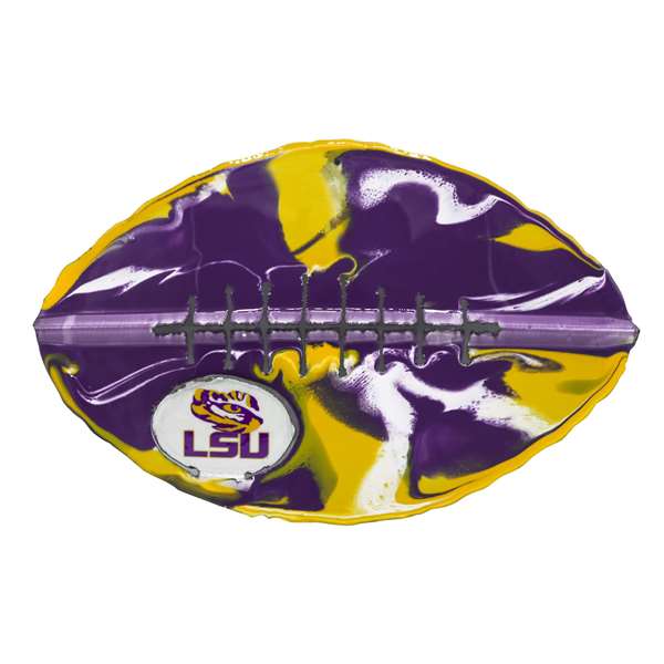 LSU Louisiana State Football Tigers Recycled Metal Football Wall Art  