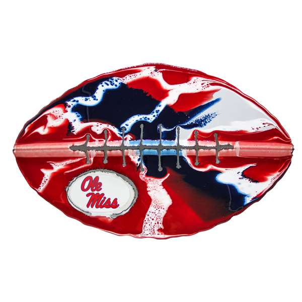 University of Mississippi Ole Miss Rebels Recycled Metal Football Wall Art  