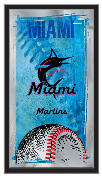 Miami Marlins 15 x 26 inches Baseball Mirror