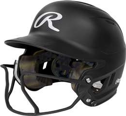 Rawlings Mach Hi-Viz 1-Tone Fast Pitch Softball Batting Helmet - Matte Black - Junior-Youth  