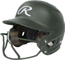 Rawlings Mach Hi-Viz 1-Tone Fast Pitch Softball Batting Helmet - Matte Dark Green - Junior-Youth  