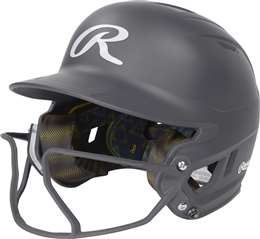 Rawlings Mach Hi-Viz 1-Tone Fast Pitch Softball Batting Helmet - Matte Graphite - Junior-Youth  