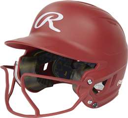 Rawlings Mach Hi-Viz 1-Tone Fast Pitch Softball Batting Helmet - Matte Scarlet - Junior-Youth  
