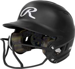 Rawlings Mach Hi-Viz 1-Tone Fast Pitch Softball Batting Helmet - Matte Black - Senior-Adult