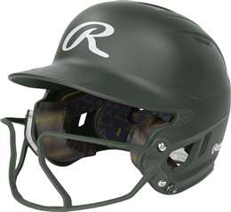 Rawlings Mach Hi-Viz 1-Tone Fast Pitch Softball Batting Helmet - Matte Dark Green - Senior-Adult