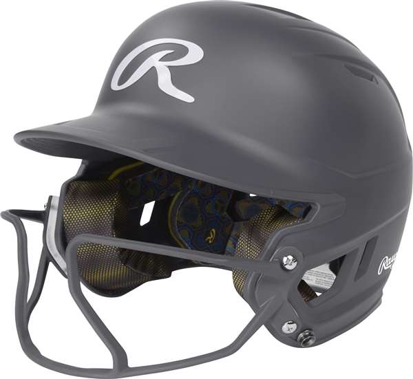 Rawlings Mach Hi-Viz 1-Tone Fast Pitch Softball Batting Helmet - Matte Graphite - Senior-Adult
