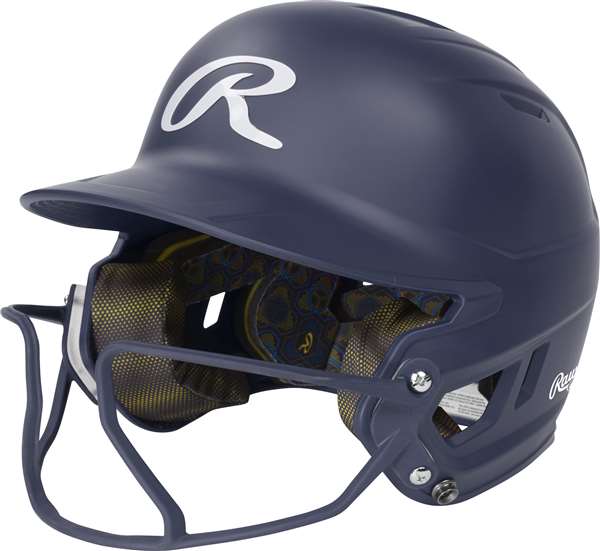 Rawlings Mach Hi-Viz 1-Tone Fast Pitch Softball Batting Helmet - Matte Navy - Senior-Adult