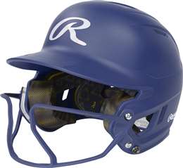 Rawlings Mach Hi-Viz 1-Tone Fast Pitch Softball Batting Helmet - Matte Royal - Senior-Adult