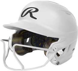 Rawlings Mach Hi-Viz 1-Tone Fast Pitch Softball Batting Helmet - Matte White - Senior-Adult