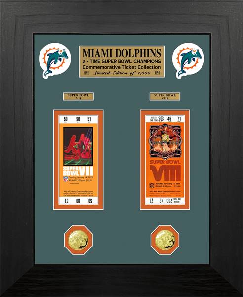 Miami Dolphins Super Bowl Champions Deluxe Gold Coin & Ticket Collection  