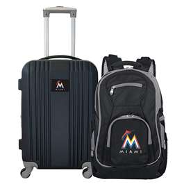 Miami Marlins  Premium 2-Piece Backpack & Carry-On Set L108