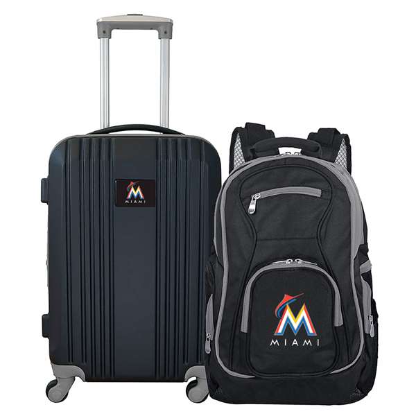 Miami Marlins  Premium 2-Piece Backpack & Carry-On Set L108