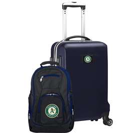 Oakland A's Athletics Deluxe 2 Piece Backpack & Carry-On Set L104