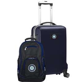 Seattle Mariners  Deluxe 2 Piece Backpack & Carry-On Set L104