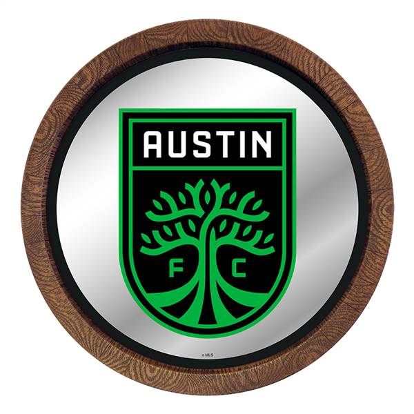 Austin F.C.: Barrel Top Framed Mirror Mirrored Wall Sign Button Pot