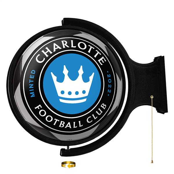 Charlotte FC: Soccer Ball - Original Round Rotating Lighted Wall Sign  