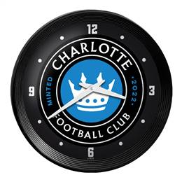 Charlotte FC: Ribbed Frame Wall Clock