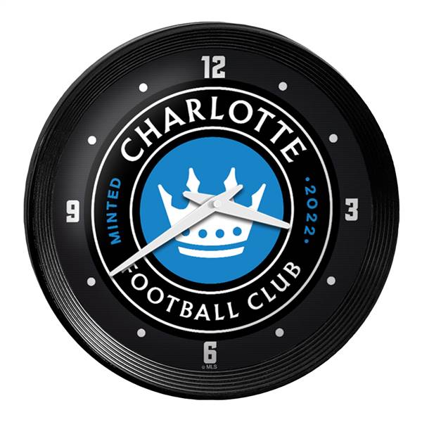 Charlotte FC: Ribbed Frame Wall Clock